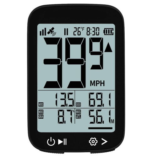 Bike Speedometer GPS Wireless Cycling Computer – Auto Start/Stop, Auto Backlight, Waterproof Bicycle(Black)
