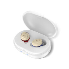 Upgraded Hearing Aids for Seniors with Noise Cancelling Rechargeable Invisible Comfort Wear(White)