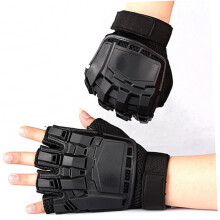 Outdoor Gloves Half Finger Bike Gloves for Men Women Breathable Comfortable Shockproof Anti-Slip(Black)