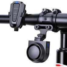 115dB Wireless Electric Bike Horn with Anti-Theft Alarm,Bike Alarm with Horn 5 Sound Modes(Black)