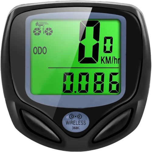Bicycle Speedometer and Odometer Wireless Waterproof Cycle Bike Computer with LCD Display(Black)
