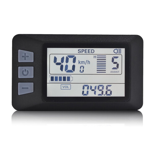 Ebike Display, Electric Bike Cycling Computer, LCD Panel Screen, Bicycle Speedometer Odometer(Black)