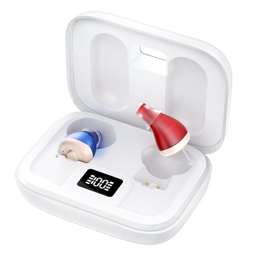 Chronus Rechargeable Hearing Aids For Seniors With 16-Channel Digital Chips Intelligent Noise Cancellation(White) White