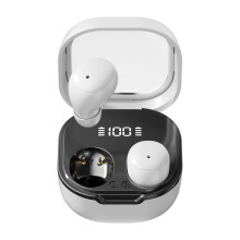 Wireless Bluetooth Earbuds – Hi-Fi Sound, Low Latency, Noise Cancelling Calls, LED Display(White)