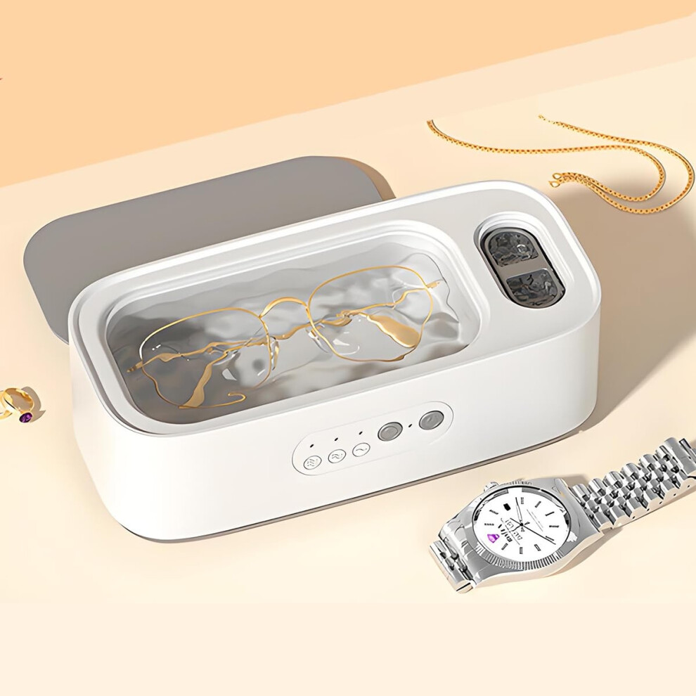 Chronus White Contact Lens Cleaner, Ultrasonic Jewelry Cleaner, Portable Ultrasonic Contact Lens Cleaning Machine(White)