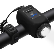Electric Bike Horn Bike Light 2 in 1; 110 dB Bicycle Horn 5 Sound Modes with Rechargeable Battery(Black)