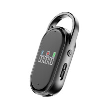 Voice Recorder Clip Carabiner AI GPT DeepSeek Transcription - 32 GB(Black)