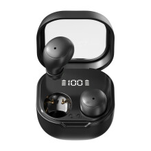 Wireless Bluetooth Earbuds – Hi-Fi Sound, Low Latency, Noise Cancelling Calls, LED Display(Black)