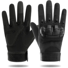 Tactical Gloves with Knuckle Protection, Breathable and Anti-Slip, Black(Black)