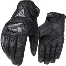 Men Women Climbing Motorcycle Racing Carbon Fiber Touch Screen Gloves Leather Glove Summer Winter(Black)
