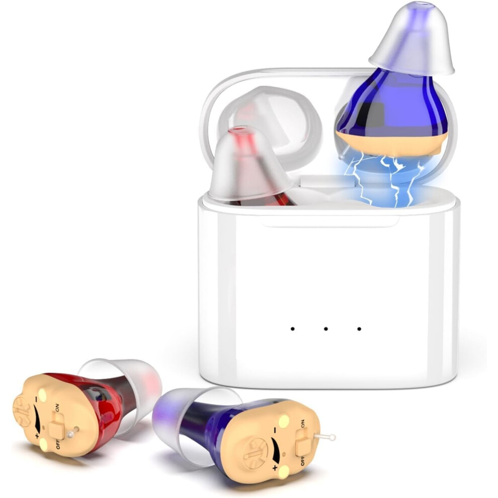 Chronus White Hearing Aids, Wireless Rechargeable Hearing Amplifier, Otc Hearing Aids With Magnetic Charging Case(White)