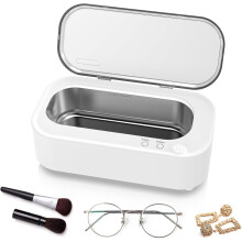 Ultrasonic Jewellry Cleaner 350ml, 47KHz Portable Professional Household Ultrasonic Cleaner Machine(White)
