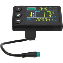 Electric Bike LCD Display Meter, ABS Waterproof Electric Scooter Color Screen Display Control Panel(Black)