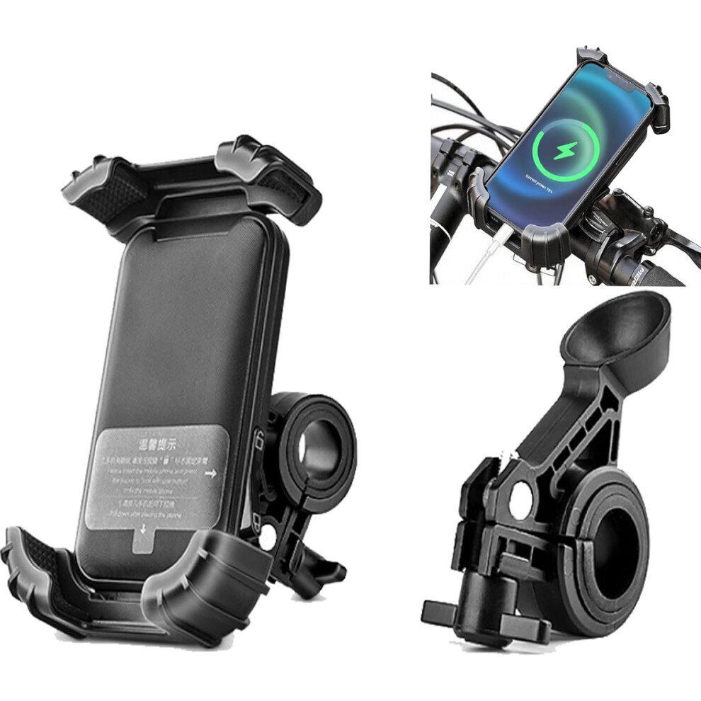 Motorcycle Phone Holder, Bicycle Handlebar Phone Holder, Suitable For Bicycles, Motorcycles,Scooters(Black) Black 6976918089465