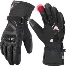 Winter Motorcycle Gloves, Rainproof Riding Warm Gloves with Touchscreen for Motorcycle Riding(Black)