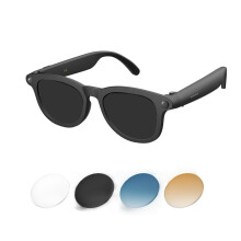 SG70 Smart Glasses with Camera, Bluetooth v6.0, WiFi Transfer, AI Voice Assistant, 16GB Storage(Black)
