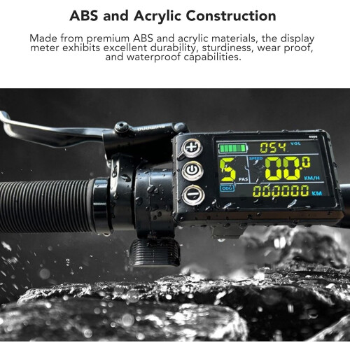 Electric Bike LCD Display Meter, ABS Waterproof Electric Scooter Color Screen Display Control Panel(Black) 1