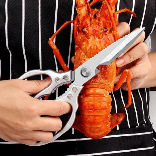 Kitchen Scissors Stainless Steel Kitchen Shears Multifunctional Meat And Vegetable Scissors Gold 2