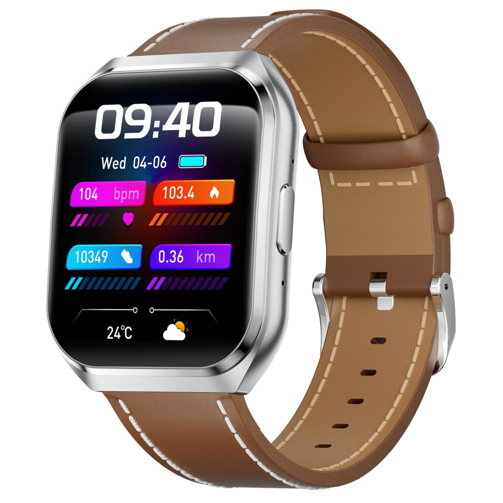 Qs66 Smartwatch 1.83Inch Large Display 1000Mah Battery Bluetooth 5.3 Voice Call Fitness Tracker Ip68(Brown) Brown 6976918091352