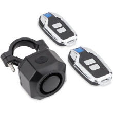 Bike Horn Electric Vehicle Alarm Wireless Vibration Alarm System with Motion Sensor Waterproof(Black)
