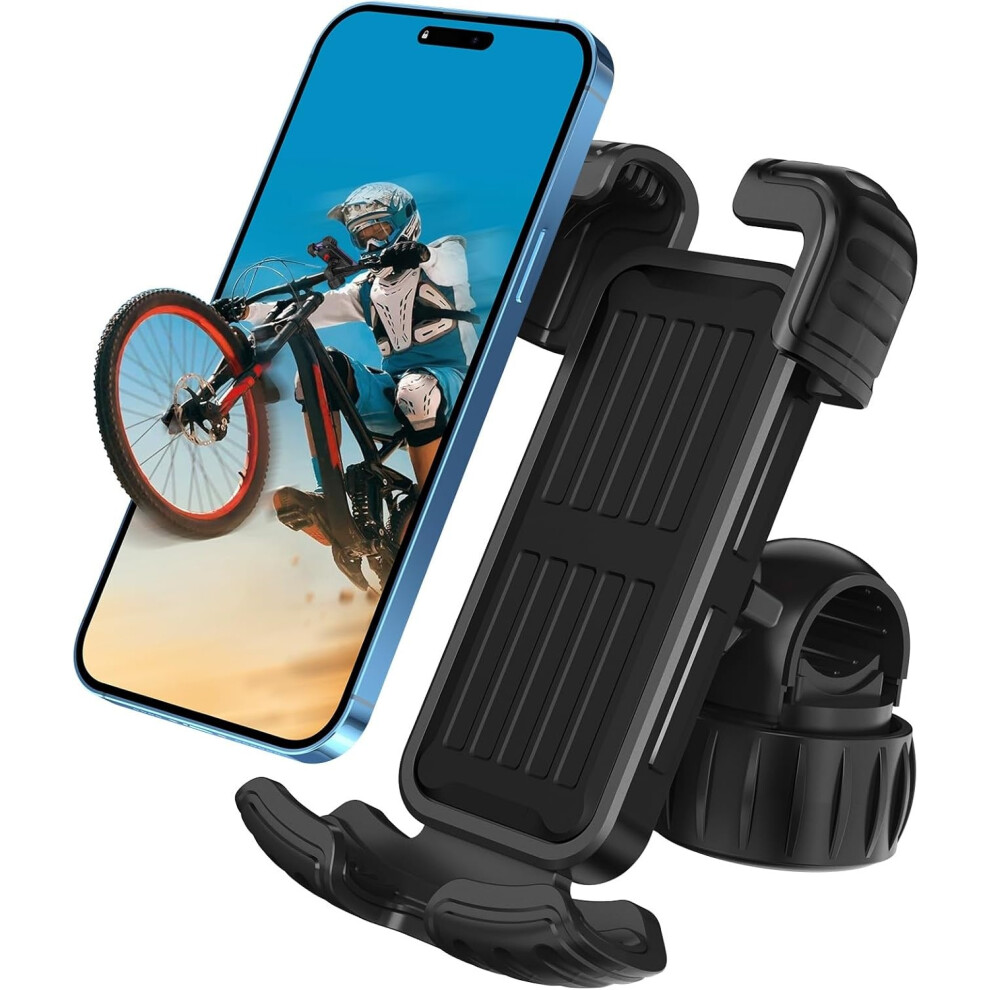 Bicycle Cell Phone Holder, 360 Degree Adjustable, Quick Mount, Bicycle Handlebar Cell Phone Holder(Black) Black 6976918089472