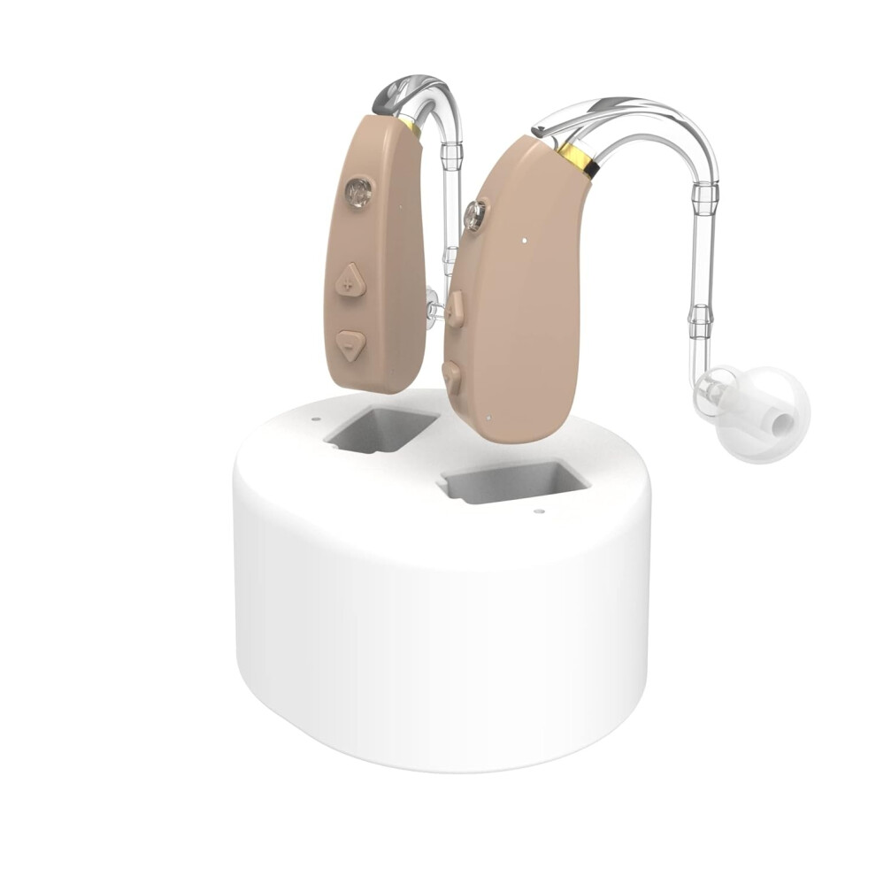 Chronus White Bte Hearing Amplifier Rechargeable Digital Suitable For Moderate To Severe Hearing Loss(White)