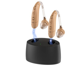 Hearing Aids for Seniors, Hearing Aids Rechargeable with Noise Cancelling and Volume Control(Beige)