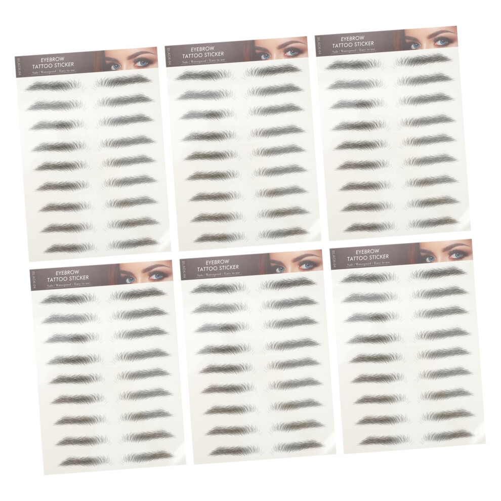 12pcs Waterproof Hairlike Eyebrow Tattoos Stickers for Women Natural Looking LongLasting Brows