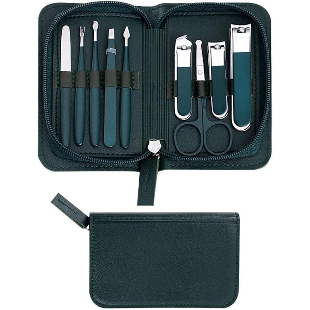 Nail Clipper Set with Case, 9Piece Stainless Steel Manicure Kit for Precise Nail Trimming