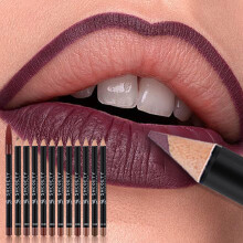 Lip Liner Set 12 Colors Matte Lip Pencils with Rich Pigment and Long Lasting Precise Tip