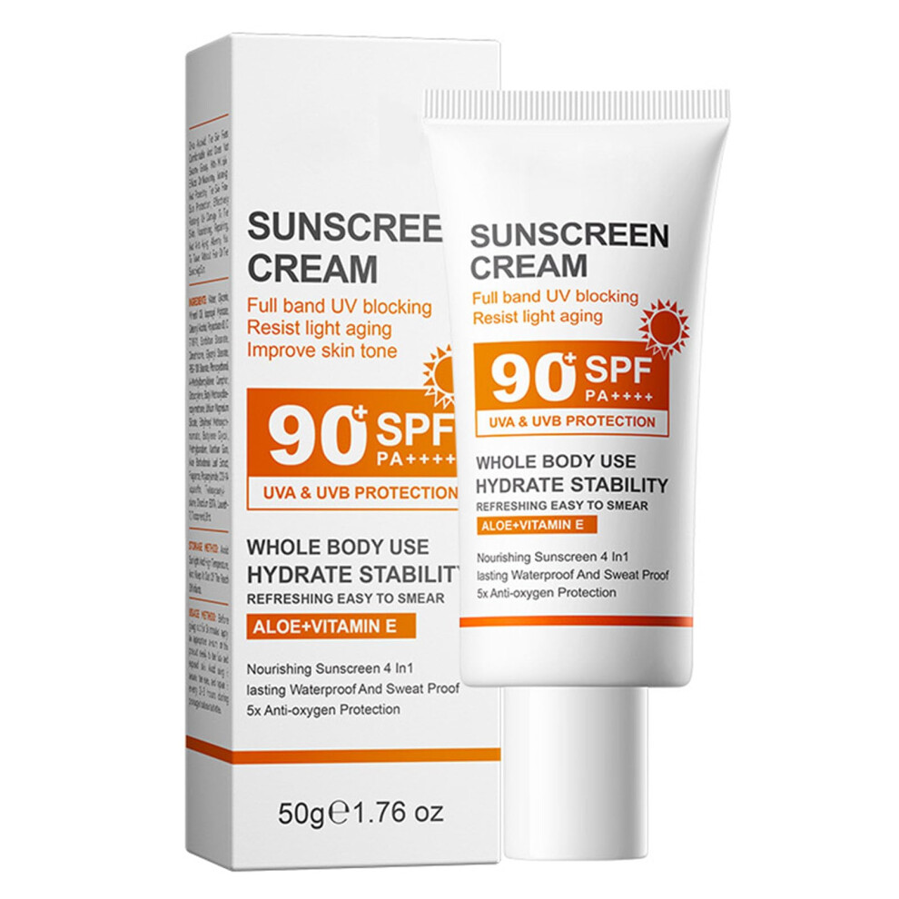 SPF 90 Waterproof Broad Spectrum Sunscreen for Face and Body, LongLasting Moisturizing Protection