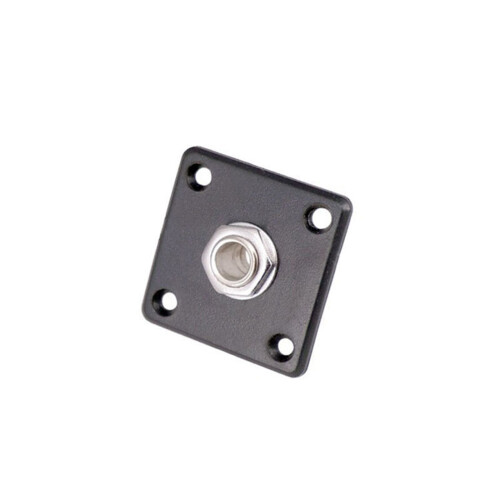 Electric Guitar Output Socket Plate with Mounting Screws-Black