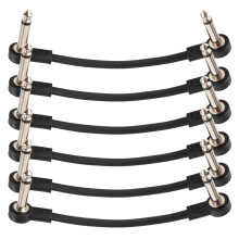 6PCS Space Saving Guitar Effects Cable Flexible Ribbon Design