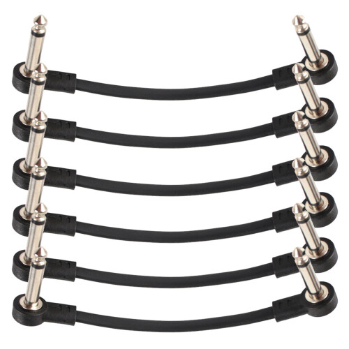 6PCS Space Saving Guitar Effects Cable Flexible Ribbon Design