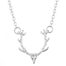Geboortesteenketting voor haar, verstelbare ketting met hanger in de vorm van een hertenhoorn, met handgemaakt ontwerp, hypoallergeen roestvrij staal.