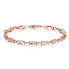 Zirkonia-Tennisarmband für Damen, funkelnder, verstellbarer und hypoallergener Schmuck, vergoldetes, robustes Design, Geschenk für romantische