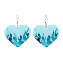 Orecchini unici a forma di fiamma, gioielli di personalità e dolci, orecchini pendenti a forma di cuore con fiamma cava per donna, orecchini a