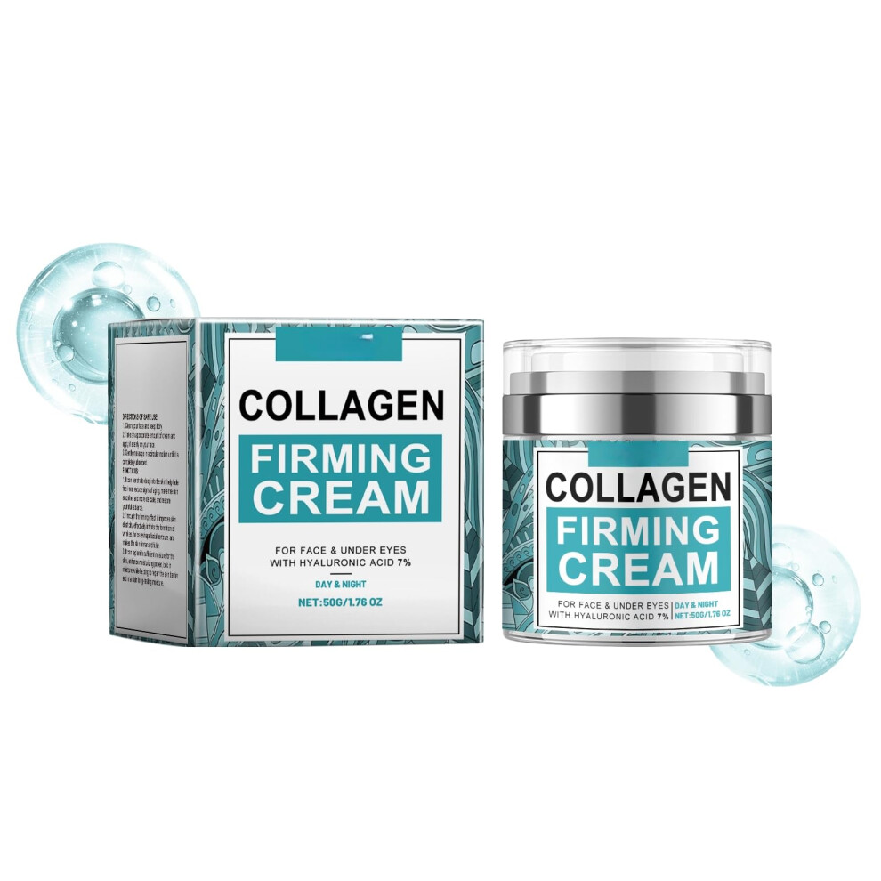 Anti Aging Face Cream Daily Moisturizer with Collagen for Deep Hydration and Wrinkle Smoothing, 1.76oz