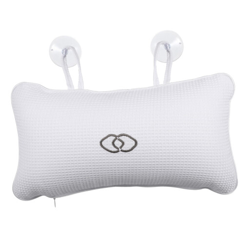 Bath Pillow with Suction Cups Inflatable Bathtub Headrest Comfortable Spa Neck Support Cushion