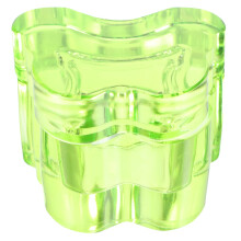 Nail Art Glass Dappen Dish with Secure Lid Green Crystal Cup for Acrylic Powder and Liquid Mixing