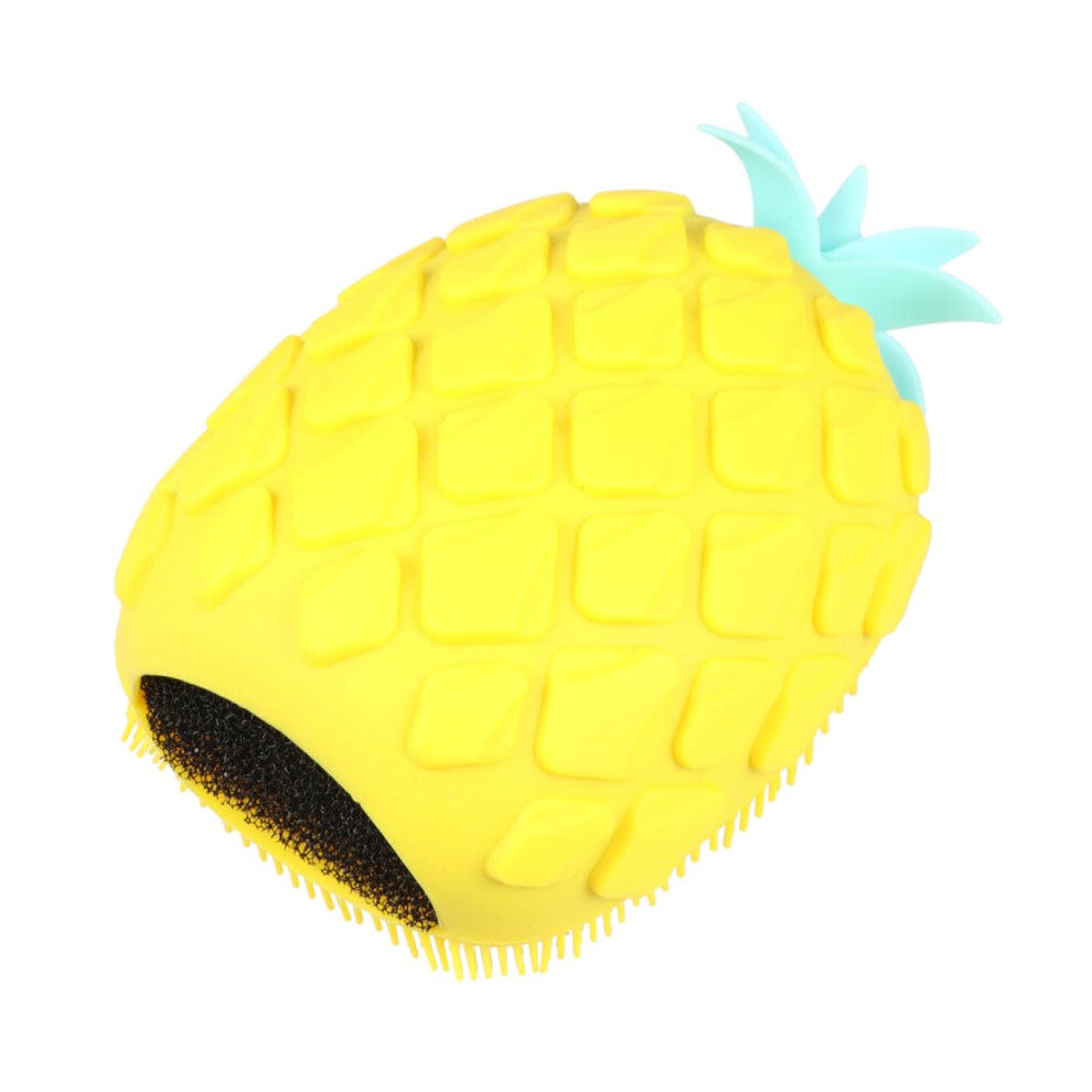 Silicone Bath Brush with Ergonomic Pineapple Grip, Gentle Body Exfoliating Scrubber for Shower