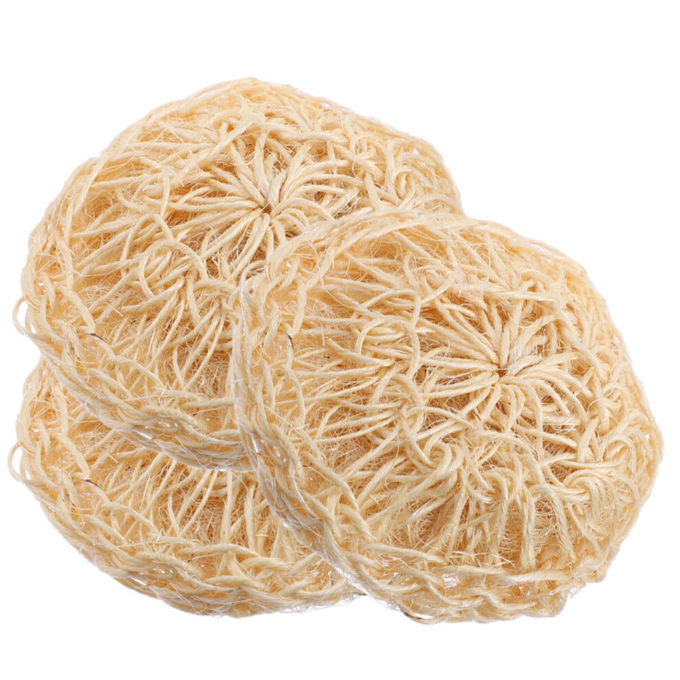 3pcs Natural Sisal Bath Scrubber for Gentle Body Exfoliation and Dead Skin Removal