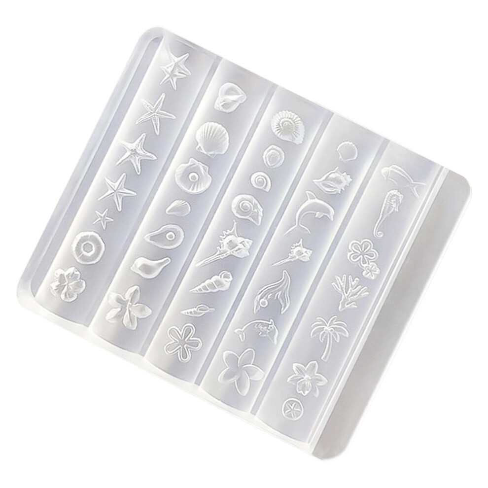 Nail Art Molds Silicone 3D Shell Design for Acrylic Nails with Realistic Textures Reusable