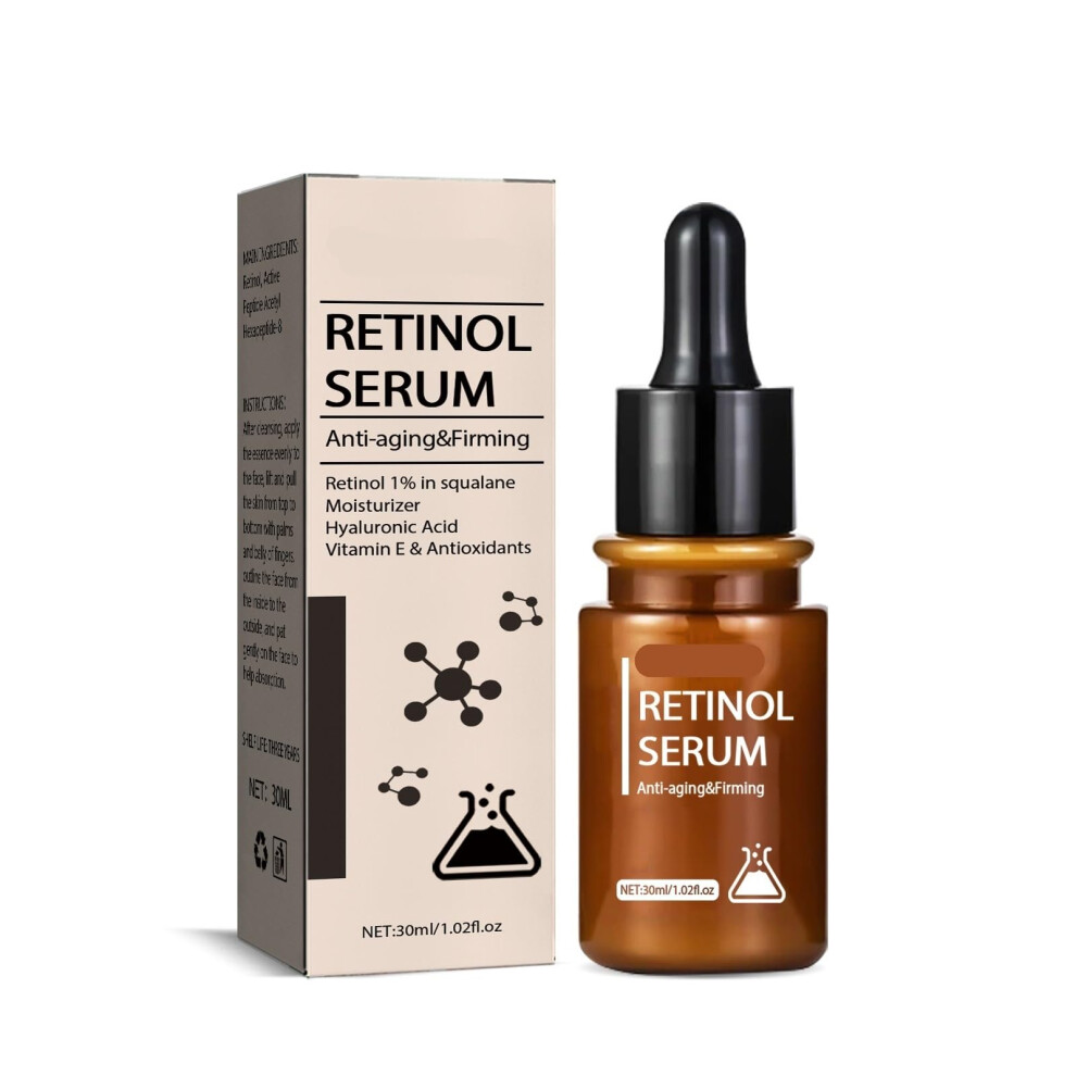 Retinol Anti Aging Serum for Wrinkles and Fine Lines Hydrating Brightening Skin Tone 1PC