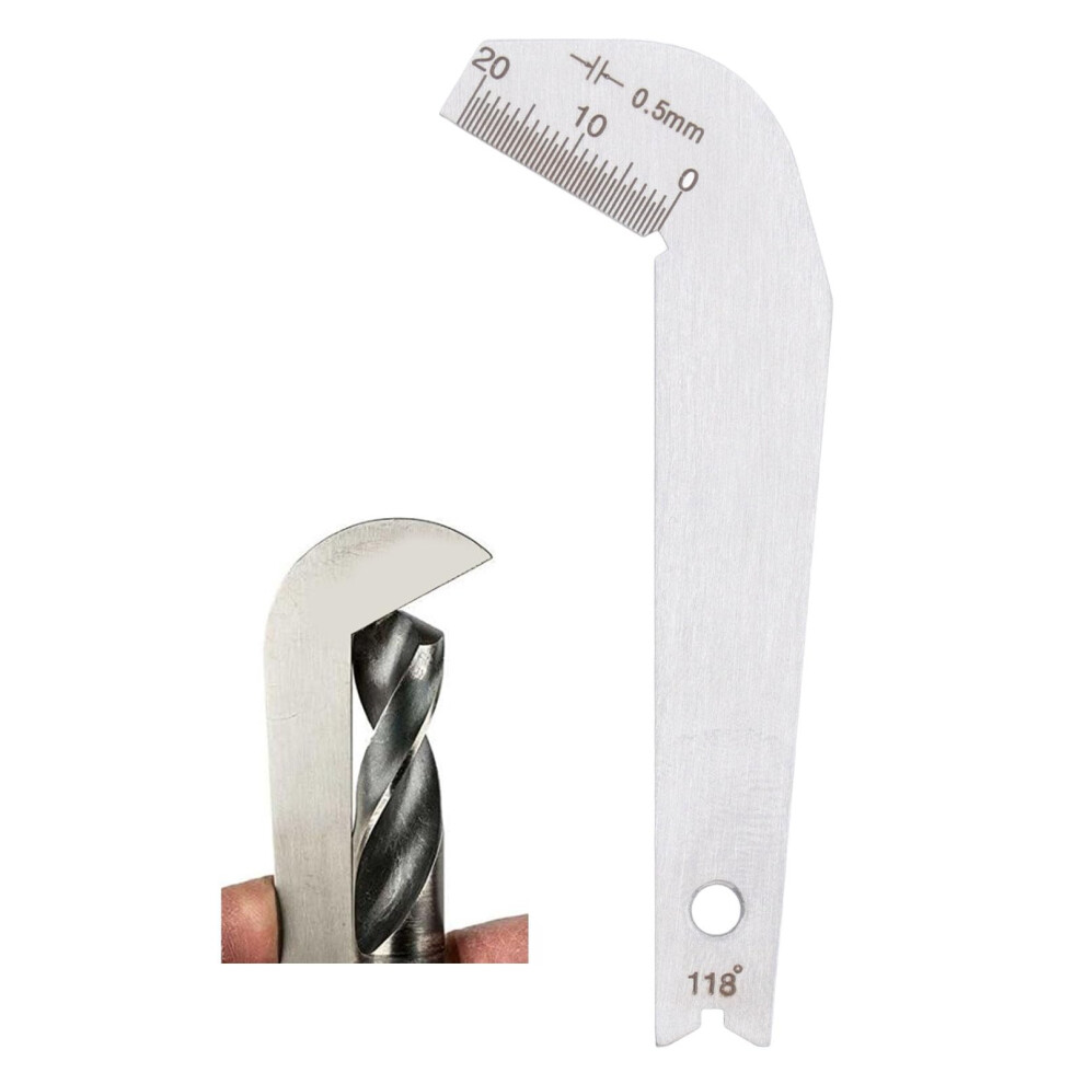118 Degree Drill Bit Angle Gauge Stainless Steel Sharpening Gauge For Drill Bits Angle Drill Sharpener Tools 9094768453551