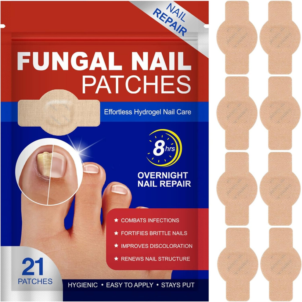 Fungal Nail Treatment 21 Pack Hydrogel  Patches for Overnight Nail Restoration