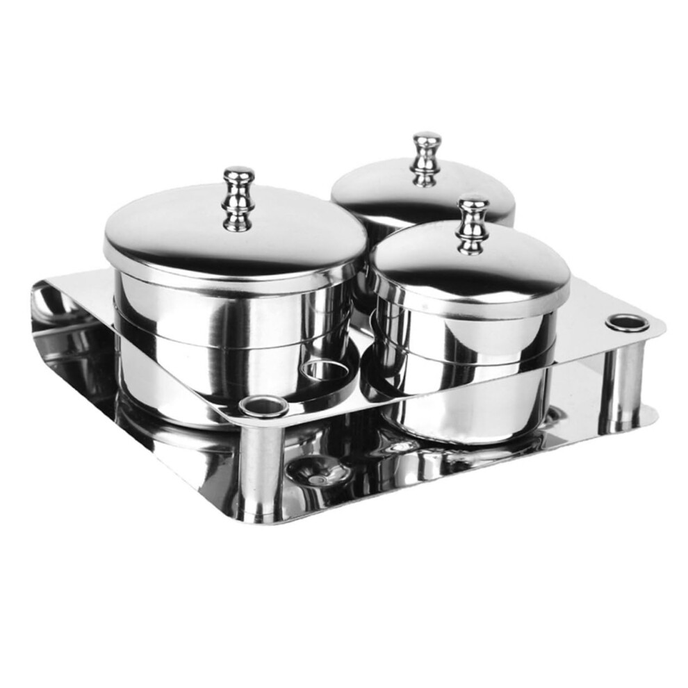 Stainless Steel Nail Art Cup Set of 3 Manicure Dappen Dish SpillResistant RustResistant