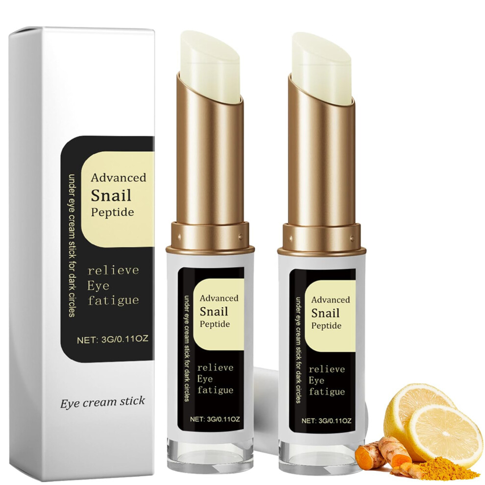 Cream/Dark Under Eye And Turmeric Eye Balm Stick For Circles, Puffiness Relief, Deep Hydration, 2Pcs