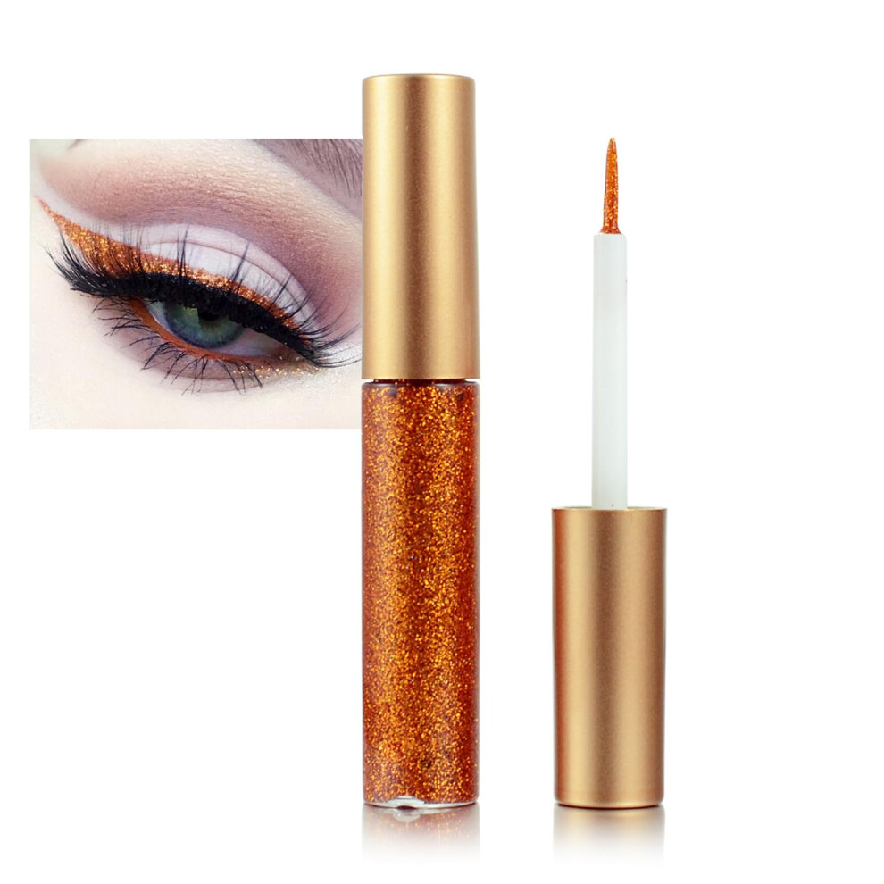 Glitter Eyeliner Waterproof Orange LongLasting UltraFine Tip Vibrant Eye Makeup for Festival