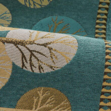(Turquoise Blue, 3-Seater - 90*180cm) Boho Style Chenille Sofa Cover, 1 Count Geometric Embroidery Design Washable Sofa Slipcover, Soft Sofa